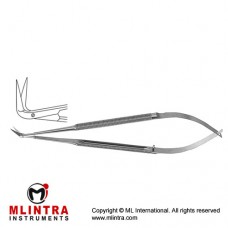 Micro Vascular Scissors Round Handle - Fine Blades - Angled 90° Stainless Steel, 16.5 cm - 6 1/2"